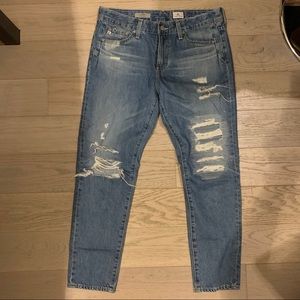 AG The Beau slouchy skinny jeans with stitching